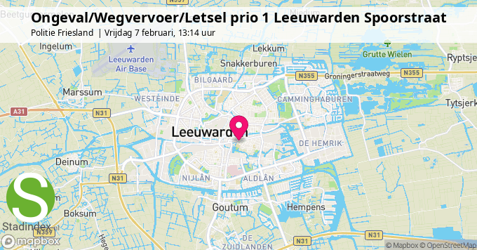 Ongeval/Wegvervoer/Letsel prio 1 Leeuwarden Spoorstraat