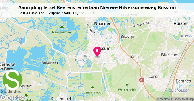 Aanrijding letsel Beerensteinerlaan Nieuwe Hilversumseweg Bussum