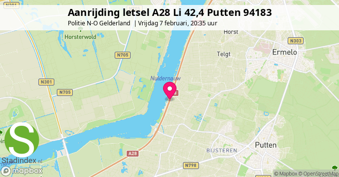 Aanrijding letsel A28 Li 42,4 Putten 94183