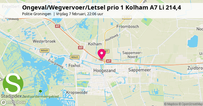 Ongeval/Wegvervoer/Letsel prio 1 Kolham A7 Li 214,4