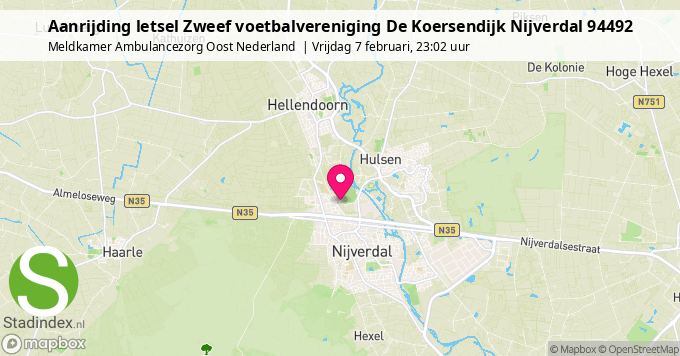 Aanrijding letsel Zweef voetbalvereniging De Koersendijk Nijverdal 94492