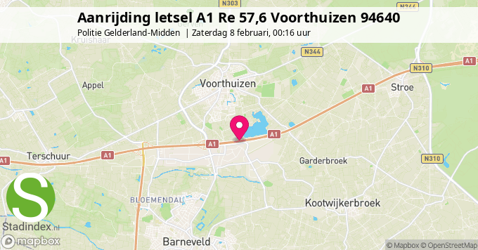 Aanrijding letsel A1 Re 57,6 Voorthuizen 94640