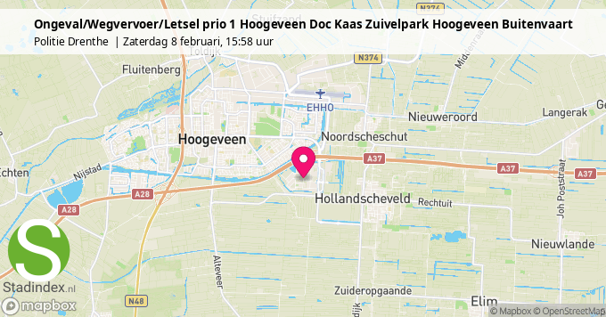 Ongeval/Wegvervoer/Letsel prio 1 Hoogeveen Doc Kaas Zuivelpark Hoogeveen Buitenvaart