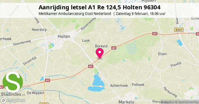 Aanrijding letsel A1 Re 124,5 Holten 96304