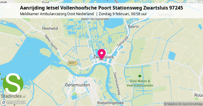 Aanrijding letsel Vollenhoofsche Poort Stationsweg Zwartsluis 97245