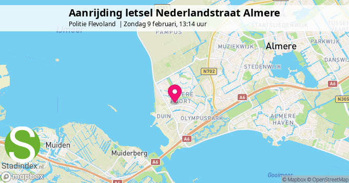 Aanrijding letsel Nederlandstraat Almere