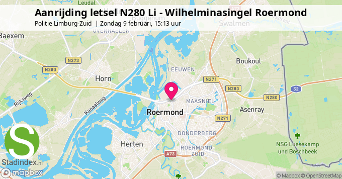 Aanrijding letsel N280 Li - Wilhelminasingel Roermond