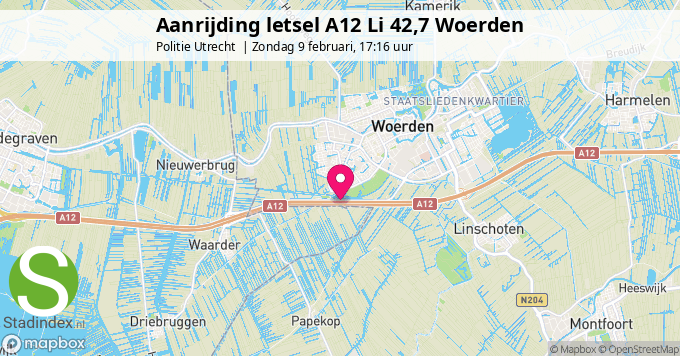 Aanrijding letsel A12 Li 42,7 Woerden