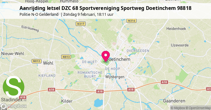 Aanrijding letsel DZC 68 Sportvereniging Sportweg Doetinchem 98818