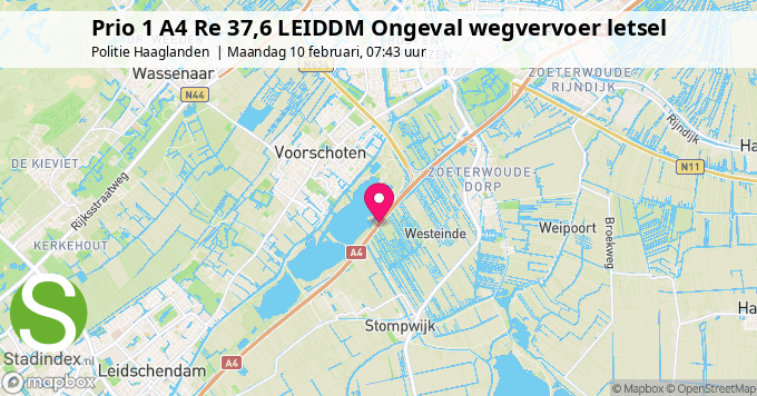 Prio 1 A4 Re 37,6 LEIDDM Ongeval wegvervoer letsel