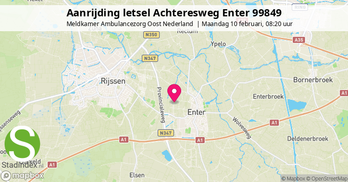 Aanrijding letsel Achteresweg Enter 99849