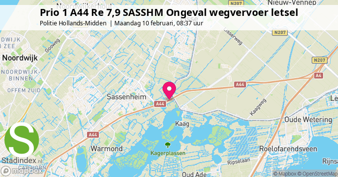 Prio 1 A44 Re 7,9 SASSHM Ongeval wegvervoer letsel