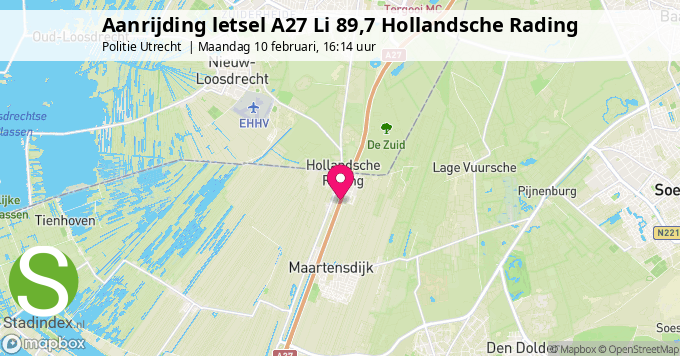 Aanrijding letsel A27 Li 89,7 Hollandsche Rading