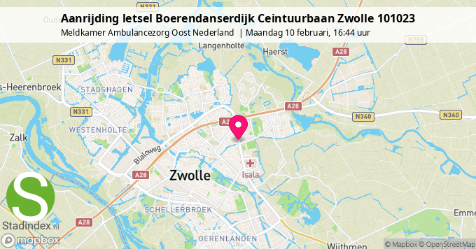 Aanrijding letsel Boerendanserdijk Ceintuurbaan Zwolle 101023