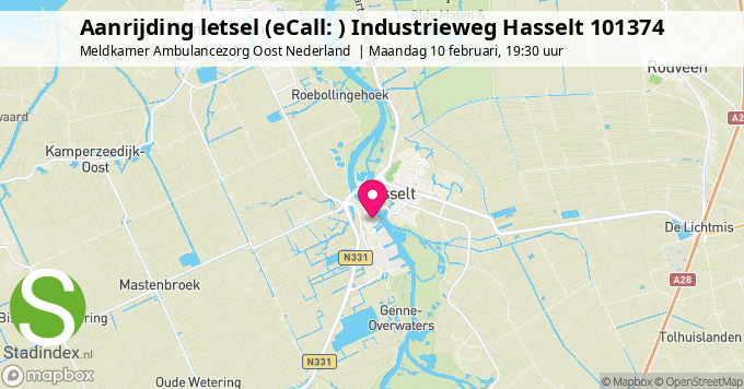 Aanrijding letsel (eCall: ) Industrieweg Hasselt 101374