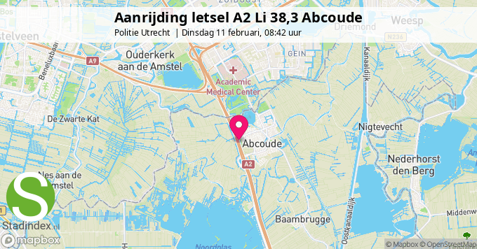 Aanrijding letsel A2 Li 38,3 Abcoude