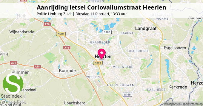 Aanrijding letsel Coriovallumstraat Heerlen