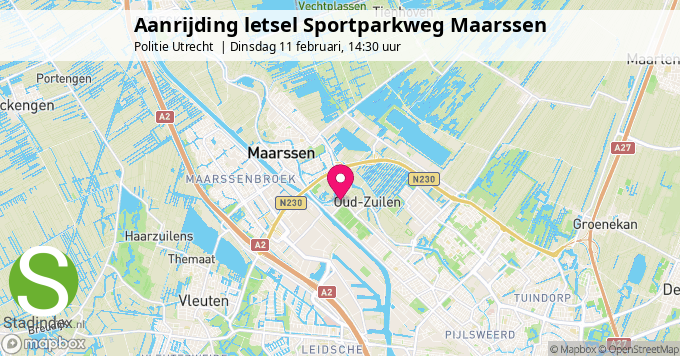 Aanrijding letsel Sportparkweg Maarssen