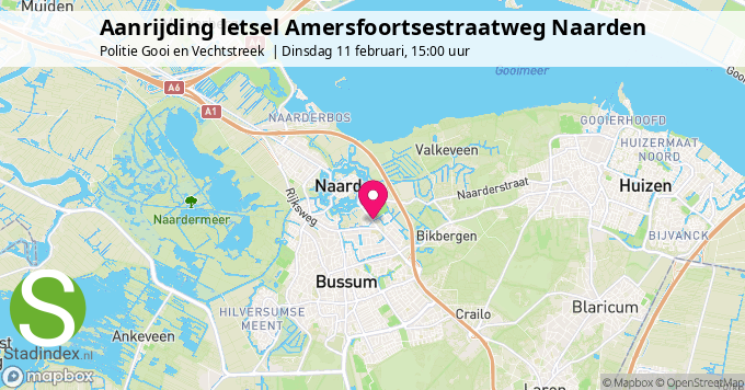 Aanrijding letsel Amersfoortsestraatweg Naarden