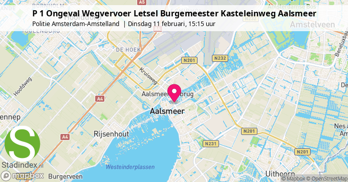 P 1 Ongeval Wegvervoer Letsel Burgemeester Kasteleinweg Aalsmeer