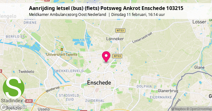 Aanrijding letsel (bus) (fiets) Potsweg Ankrot Enschede 103215