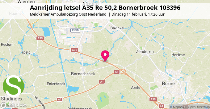 Aanrijding letsel A35 Re 50,2 Bornerbroek 103396