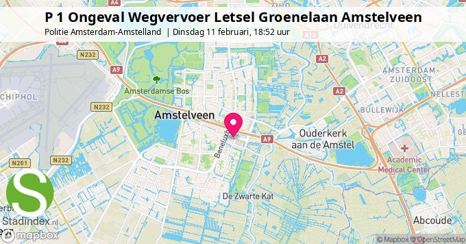 P 1 Ongeval Wegvervoer Letsel Groenelaan Amstelveen