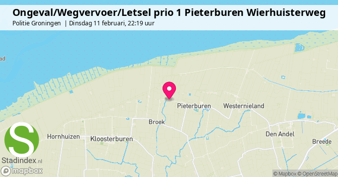 Ongeval/Wegvervoer/Letsel prio 1 Pieterburen Wierhuisterweg