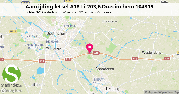 Aanrijding letsel A18 Li 203,6 Doetinchem 104319