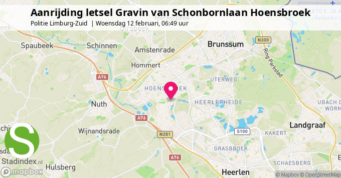 Aanrijding letsel Gravin van Schonbornlaan Hoensbroek