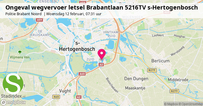 Ongeval wegvervoer letsel Brabantlaan 5216TV s-Hertogenbosch