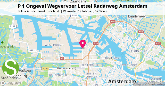 P 1 Ongeval Wegvervoer Letsel Radarweg Amsterdam