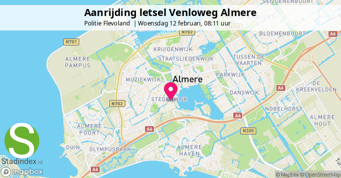 Aanrijding letsel Venloweg Almere