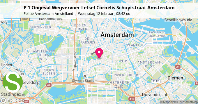 P 1 Ongeval Wegvervoer Letsel Cornelis Schuytstraat Amsterdam