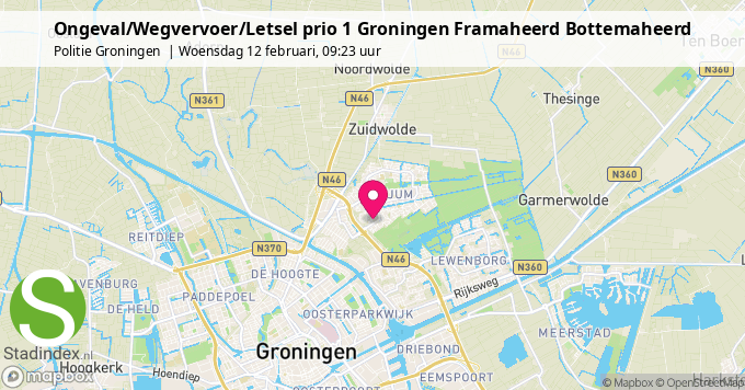 Ongeval/Wegvervoer/Letsel prio 1 Groningen Framaheerd Bottemaheerd