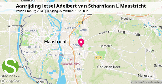 Aanrijding letsel Adelbert van Scharnlaan L Maastricht