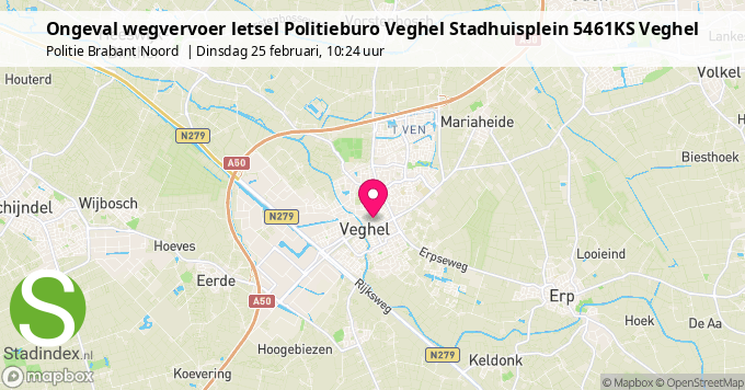 Ongeval wegvervoer letsel Politieburo Veghel Stadhuisplein 5461KS Veghel