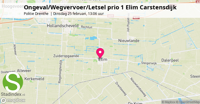 Ongeval/Wegvervoer/Letsel prio 1 Elim Carstensdijk