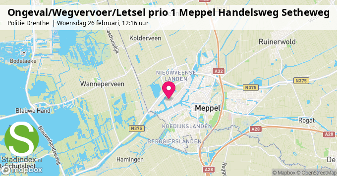 Ongeval/Wegvervoer/Letsel prio 1 Meppel Handelsweg Setheweg