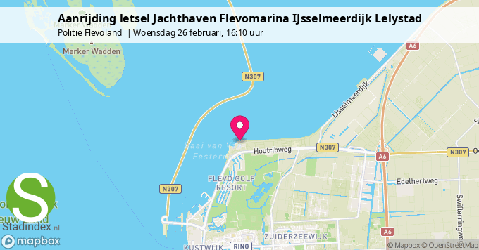 Aanrijding letsel Jachthaven Flevomarina IJsselmeerdijk Lelystad