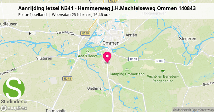 Aanrijding letsel N341 - Hammerweg J.H.Machielseweg Ommen 140843