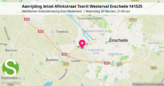 Aanrijding letsel Afinkstraat Toerit Westerval Enschede 141525