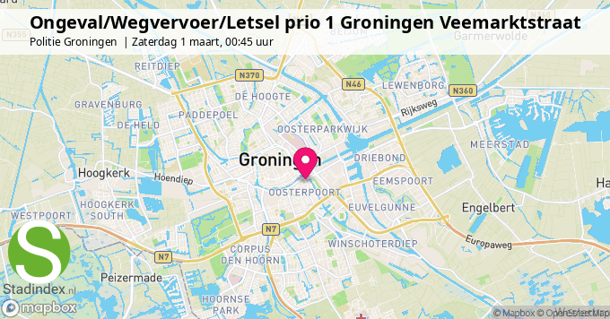 Ongeval/Wegvervoer/Letsel prio 1 Groningen Veemarktstraat