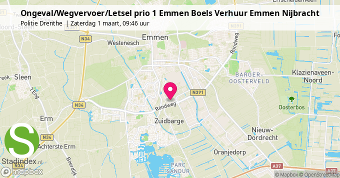 Ongeval/Wegvervoer/Letsel prio 1 Emmen Boels Verhuur Emmen Nijbracht