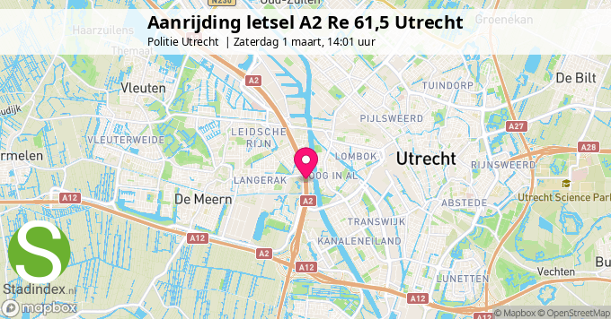 Aanrijding letsel A2 Re 61,5 Utrecht