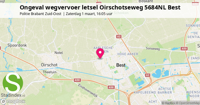 Ongeval wegvervoer letsel Oirschotseweg 5684NL Best