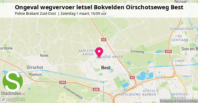 Ongeval wegvervoer letsel Bokvelden Oirschotseweg Best