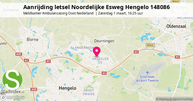 Aanrijding letsel Noordelijke Esweg Hengelo 148086