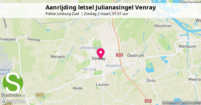 Aanrijding letsel Julianasingel Venray