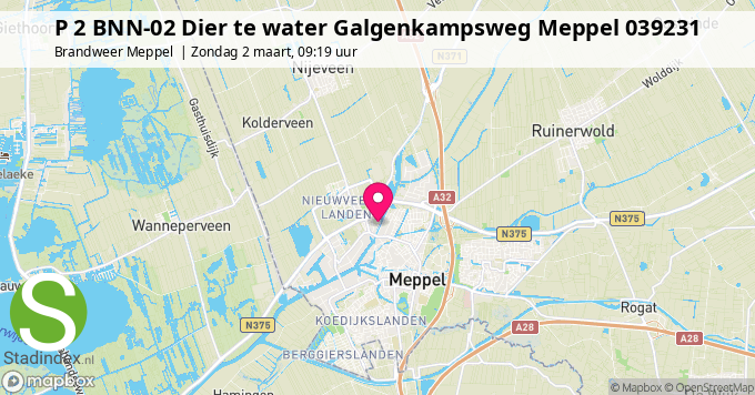 P 2 BNN-02 Dier te water Galgenkampsweg Meppel 039231